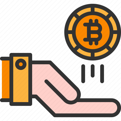 Bitcoin, cryptocurrency, finance, hand, payment icon - Download on Iconfinder