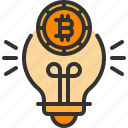 bitcoin, bulb, cryptocurrency, idea, lamp