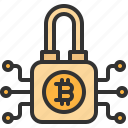 bitcoin, cryptocurrency, locked, padlock