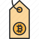 bitcoin, cryptocurrency, price, sales, tag