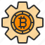 bitcoin, cryptocurrency, gear, payment, setting 