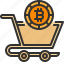 bitcoin, cart, cryptocurrency, shopping, trolley 