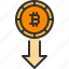 arrow, bitcoin, cryptocurrency, finance, withdraw 