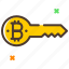 bitcoin, cryptocurrency, digital key, encryption, key 