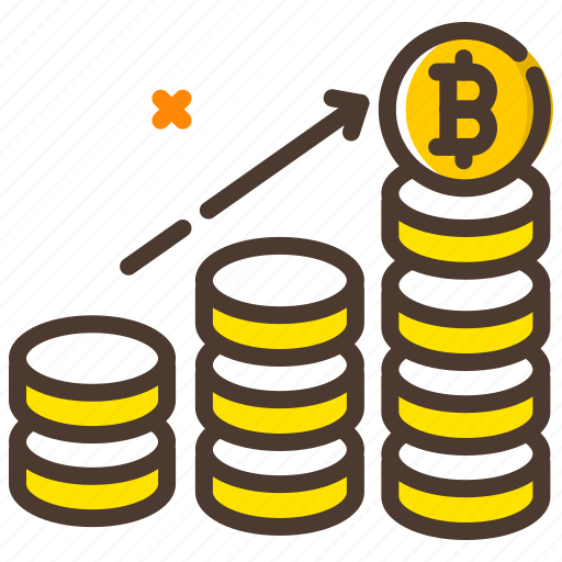 Coins, conversion, cryptocurrency, grow bitcoin, market value icon - Download on Iconfinder