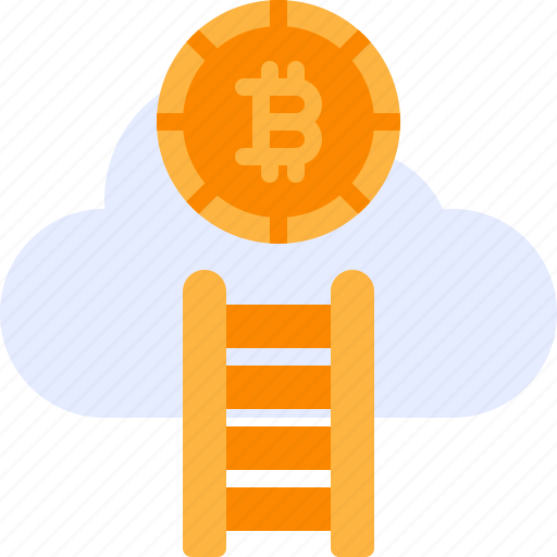 Bitcoin, blockchain, cloud, cryptocurrency, stairs icon - Download on Iconfinder
