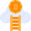 bitcoin, blockchain, cloud, cryptocurrency, stairs 