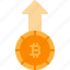 arrow, bitcoin, cryptocurrency, deposit, finance 