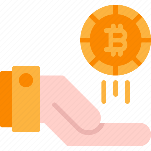 Bitcoin, cryptocurrency, finance, hand, payment icon - Download on Iconfinder