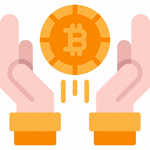 Bitcoin, cryptocurrency, hand, payment, save icon - Download on Iconfinder