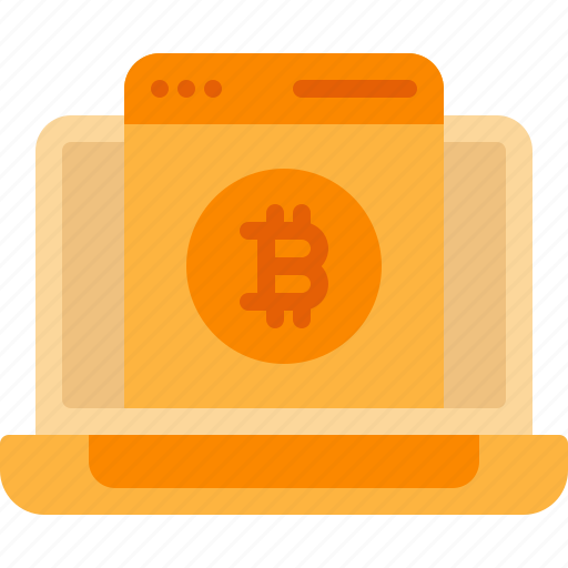 Bitcoin, blockchain, cryptocurrency, laptop, web icon - Download on Iconfinder