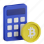 bitcoin, calculator, currency, banking, financial, cryptocurrency, crypto 