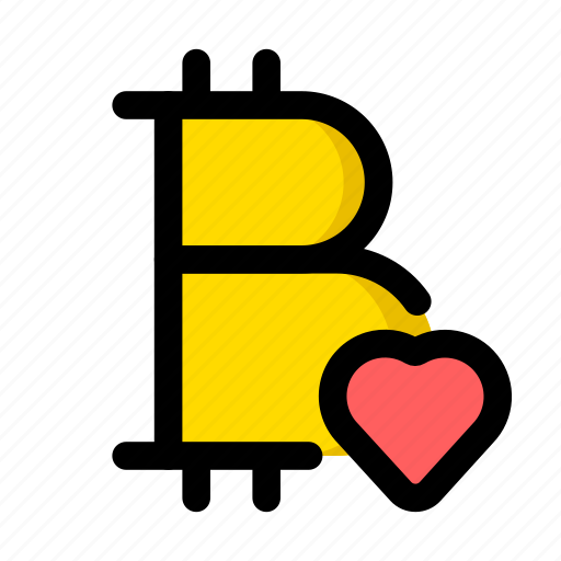 Bitcoin, cryptocurrency, heart, like, love, crypto, friendly icon - Download on Iconfinder