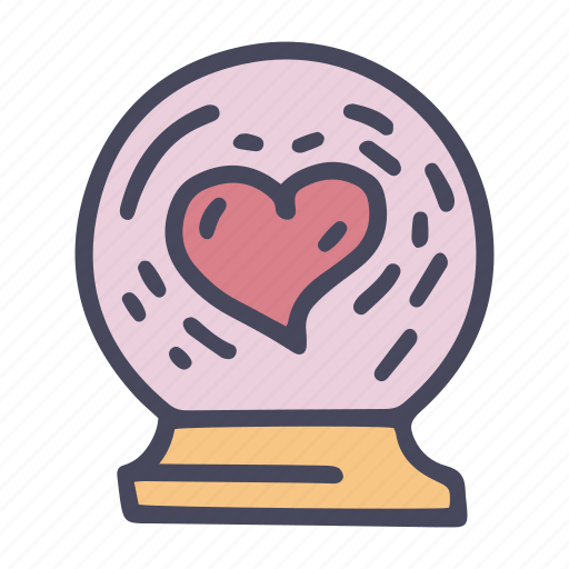 Crystal, ball, glass, love, heart, romance, fortune icon - Download on Iconfinder