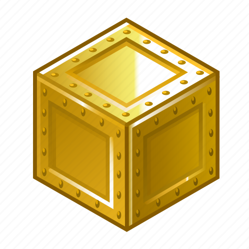 Gold, extra, cube, metal, box, yellow icon - Download on Iconfinder