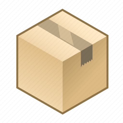 Box, boxed, cube, parcel, sealed parcel, tape, taped icon - Download on Iconfinder