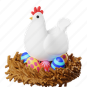 brood chicken, incubate, hen, nest, hatch, easter egg, easter day, happy easter, decoration