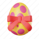 egg with ribbon, gift, present, decorating, painting, easter egg, easter day, happy easter, decoration