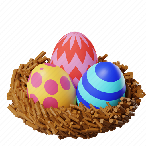 Eggs nest, nest, rebirth, decorating, ornament, easter egg, easter day icon - Download on Iconfinder