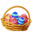 basket of eggs, egg basket, basket, decorating, ornament, easter egg, easter day, happy easter, decoration 