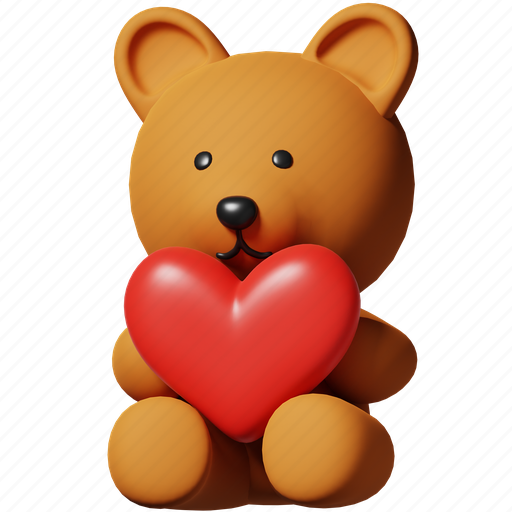 Teddy bear, gift, doll, cute, special, valentine’s day, marriage 3D illustration - Download on Iconfinder