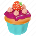 cupcake, blueberry, jam, cake, bakery, cookie, sweet, dessert