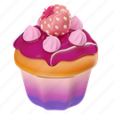 cupcake, blueberry, jam, cake, bakery, sweet, dessert 