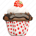 cupcake, chocolate, chip, front, strawberry, cheesecake, cake, bakery 