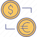 exchange, transfer, dollar, currency, money