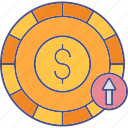circle, dollar, money icon