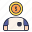 coin, talk, business, avatar 