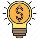 courency, idea, light, bulb, innovation, thinking, lamp, energy, power