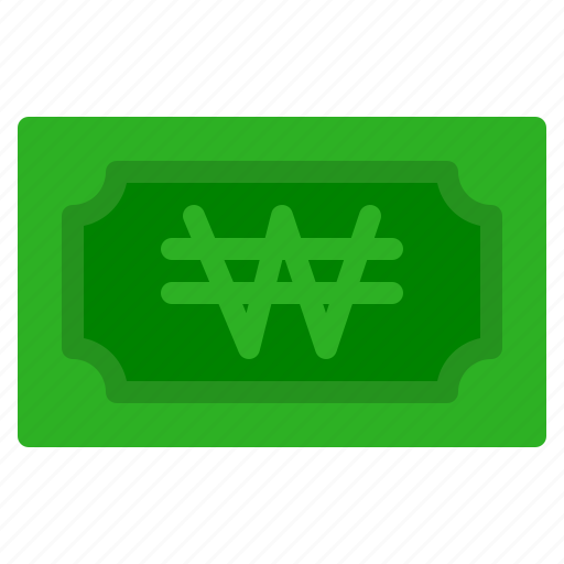 Won, banknote, country, money, cash icon - Download on Iconfinder
