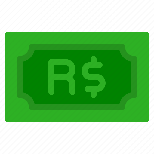 Brazilian, real, banknote, country, money, cash icon - Download on Iconfinder