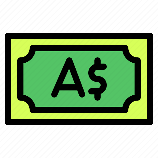 Australian, dollar, banknote, country, money, cash icon - Download on Iconfinder