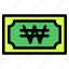 won, banknote, country, money, cash 