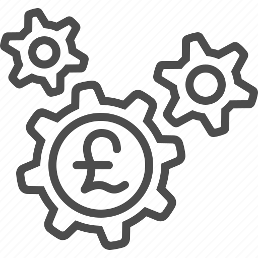 Business, cogs, economy, gears, pound, pound sterling, sprockets icon - Download on Iconfinder