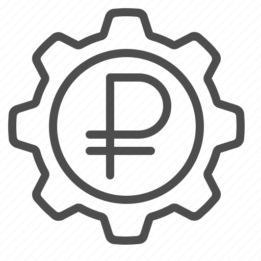 Business, cog, finance, gear, rouble, ruble, sprocket icon - Download on Iconfinder