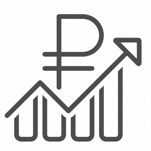 Arrow, chart, graph, profit, rouble, ruble icon - Download on Iconfinder