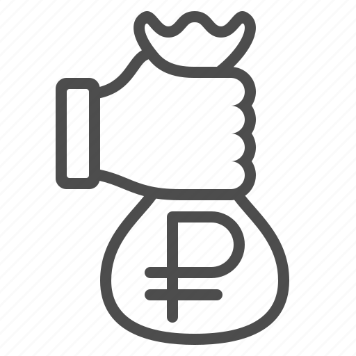 Bribe, cash, donation, hand, money bag, rouble, ruble icon - Download on Iconfinder