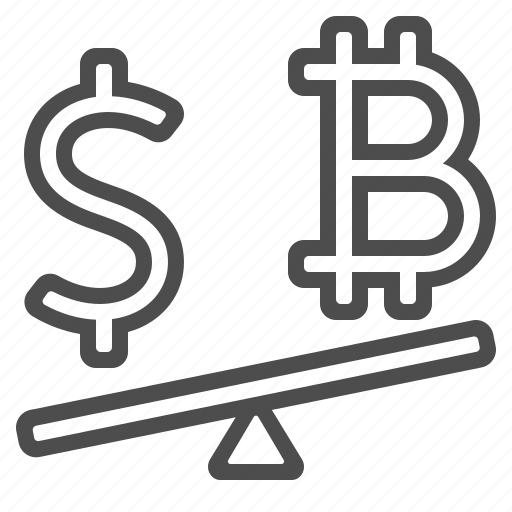 Bitcoin, currency, dollar, exchange rate, money, seesaw icon - Download on Iconfinder