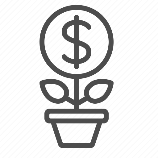 Business, coin, dollar, flower pot, investment, money, startup icon - Download on Iconfinder