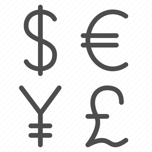 Currency, dollar, euro, exchange rate, rouble, yen, yuan icon - Download on Iconfinder
