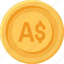 australian dollar coin, coins, currency, finance 