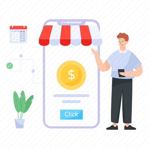Deferment period, deferment of payment, online payment, mobile payment, digital payment illustration - Download on Iconfinder