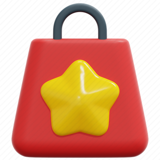 Brand, engagement, customer, loyalty, star, shopping, bag 3D illustration - Download on Iconfinder