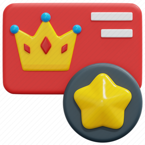 Loyalty, card, customer, star, member, vip, 3d 3D illustration - Download on Iconfinder