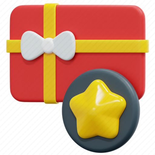 Gift, card, customer, loyalty, star, coupon, 3d 3D illustration - Download on Iconfinder