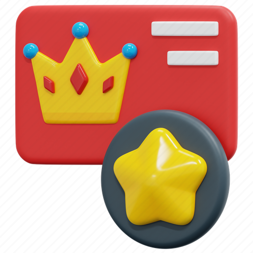 Loyalty, card, customer, star, vip, member, 3d 3D illustration - Download on Iconfinder