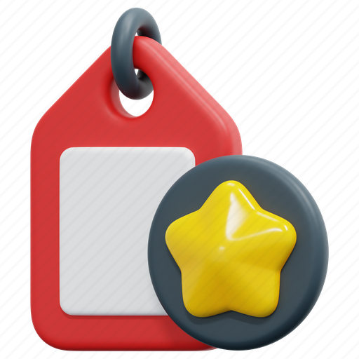 Tag, customer, loyalty, star, label, badge, sale 3D illustration - Download on Iconfinder